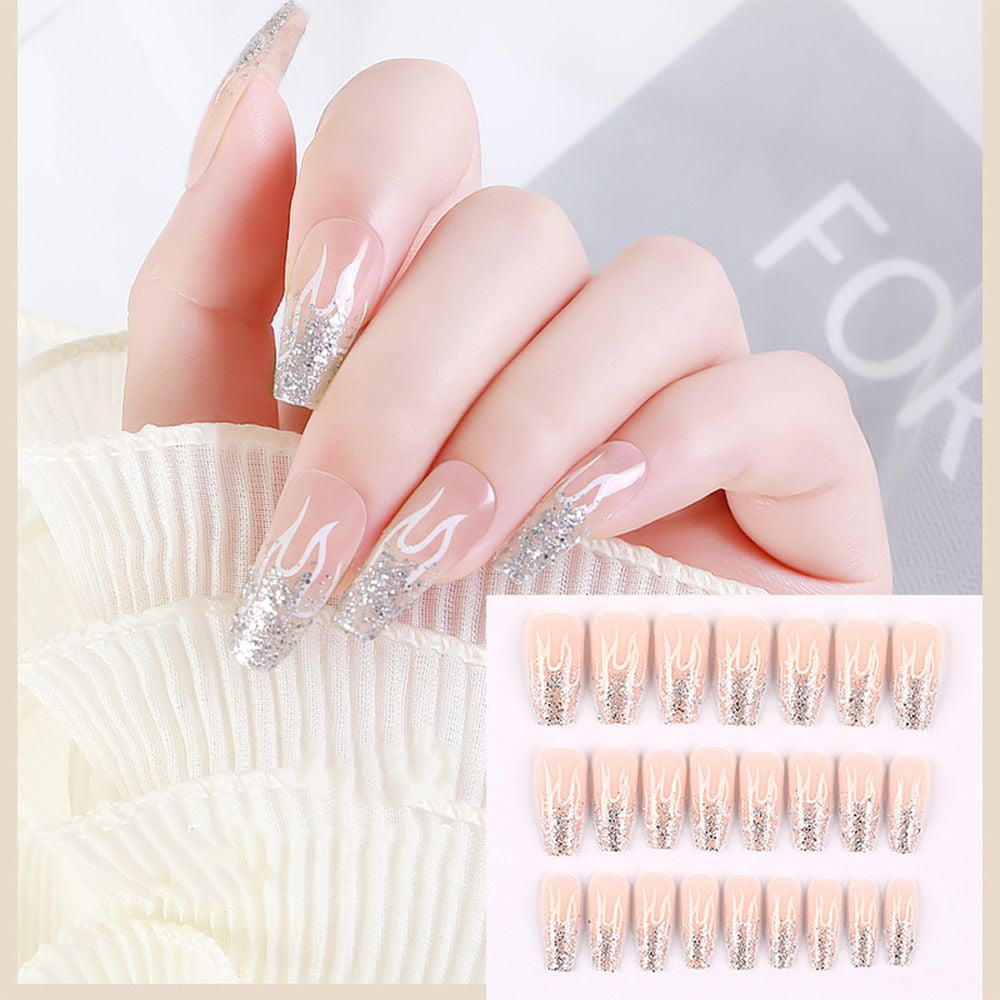 24PCS Acrylic Reusable Detachable Nails Art Fake Nails Full Cover Press on Nails False Nail Tips 18 24PCS Acrylic Reusable Detachable Nails Art Fake Nails Full Cover Press on Nails False Nail Tips 18