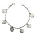 thumbnail image 1 of JOYARIS Pulsera Ajustable San Benito Pequeña Medallas Plata Ley 925 Talla Largo/Ancho: 18.5 cm (ajustable) x 3.5 mm PT-0000342, 1 of 3