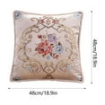 thumbnail image 3 of Cojín floral con relieve europeo | Cojín decorativo cuadrado de 48 x 48 cm | Funda de algodón suave para sofá, cama y coche | Azul, beige, rojo y café, 3 of 6
