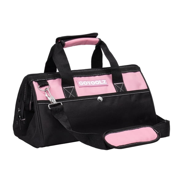 14-inch Heavy Duty Toos Bag With Wide Mouth for Tool Storage, Carrier and Organizer, Tool Tote Bag For women/Men, Wide Mouth Tool Bag With Inside Pockets