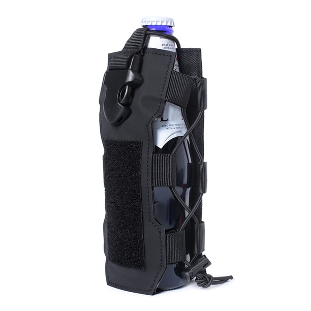 Bolsa para botella de agua Molle, bolsa para viaje, camping, senderismo, soporte para hervidor de agua (negro)