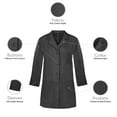 thumbnail image 2 of Panda Uniform by HeedFit Women's 32" Medical Lab Coat, Snap Front, Notched Lapel, XXS, Black, 2 of 6
