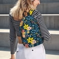 thumbnail image 7 of Balery Blue Floral Vintage Canvas Backpack for Men and Women - Large Capacity, Durable Travel Laptop Bag for School, Work, Hiking, and Outdoor Activities, 7 of 7