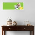 thumbnail image 3 of PinPix ArtToFrames 34x10 Custom Cork Bulletin Board Green Chevron   Poster Board Has a Fabric Style Canvas Finish, Framed in Satin White Frame (PinPix-518), 3 of 5