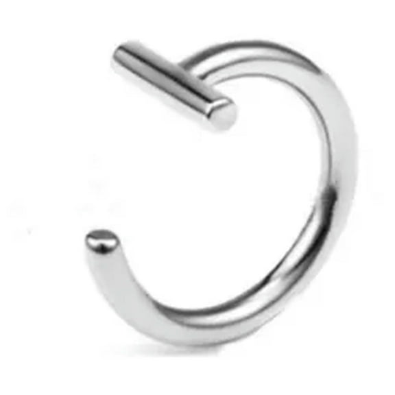 K-KED 1pcs C-shaped Fake Nose Ring Labret Lip Ring Surgical Steel Piercing Clip On-Silver-S