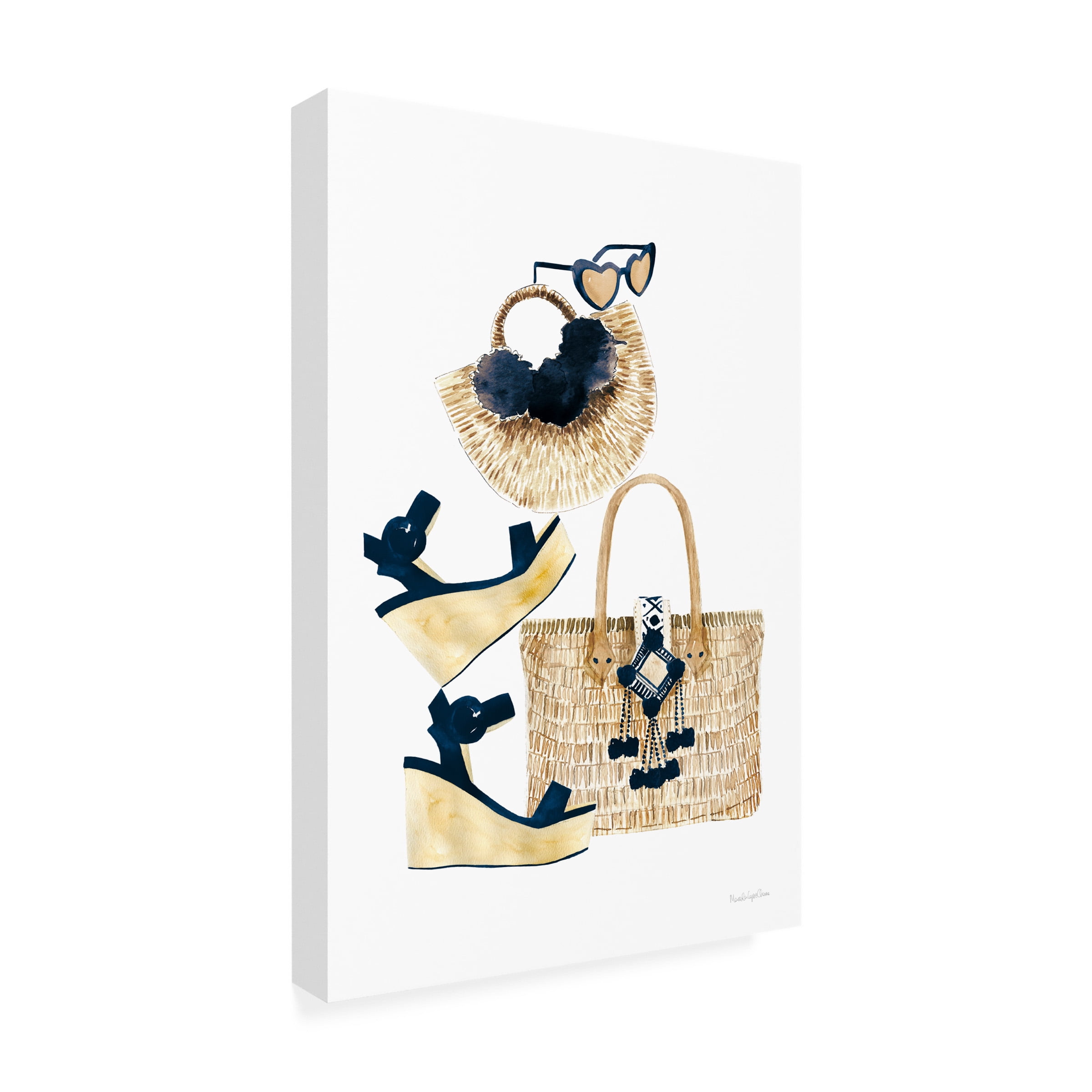 Mercedes Lopez Charro 'Beach Glam I Navy' Canvas Art