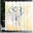 thumbnail image 3 of Ambesonne Animal Shower Curtain, Exotic Wildlife Savannah, 69"Wx75"L, Cream and Grey, 3 of 4