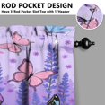 thumbnail image 5 of Purple Lavender Flower Butterflies 3-Piece Kitchen Curtains Set Kitchen Curtains Sets with Valance for Windows Rod Pocket Machine Washable Kitchen Decor Decorations (54"x18"+2x27.5"x24"), 5 of 6