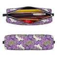 thumbnail image 2 of Haiem Violets Flowers Print Leather Pencil Case Art Supplies Case Zipper Pencil Pouch Stationery Storage Pencil Bag, 2 of 7