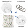 thumbnail image 3 of Pink Green Botanical Shower Curtain Set - Small 36" x 72" Washable Bathtub Curtain with 12 Hooks, Spring Watercolor Floral Leaf Plant Waterproof Fabric Stall Shower Curtains for Bathroom Décor, 3 of 6