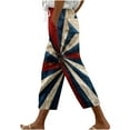 thumbnail image 3 of QATAINLAV Women's American Flag Capris 4th of July Patriotic Drawstring Summer Beach Capri Pants Independence Day Straight Leg Cropped Trousers Multicolor XXL, 3 of 6