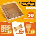 thumbnail image 3 of 50Pcs Small Kraft Charcuterie Boxes with Clear Lids - Paper Mini Appetizer Plates for Sandwich, Cookie, Sushi, Cake Slice, and Strawberries, 3 of 6