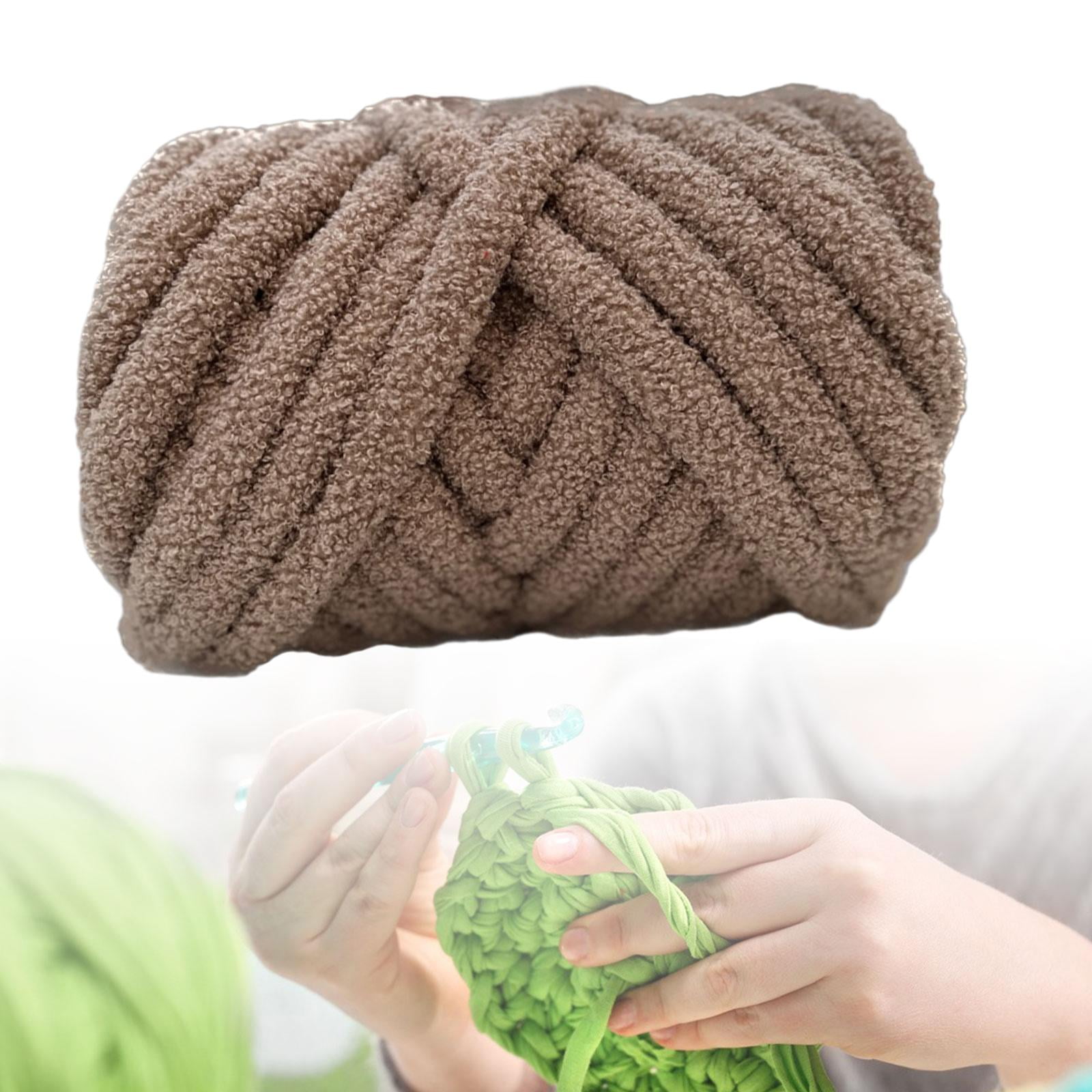 perfeclan Chunky Wool Yarn, Arm Knitting Yarn, Lightweight DIY Hand Knitting, Bulky Yarn, Heavy Yarn for Crafts, Bed, Fence, Hats, Tapestry, Sweater Dark Khaki
