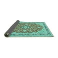 thumbnail image 2 of Ahgly Company Indoor Round Medallion Turquoise Blue Traditional Area Rugs, 6' Round, 2 of 4