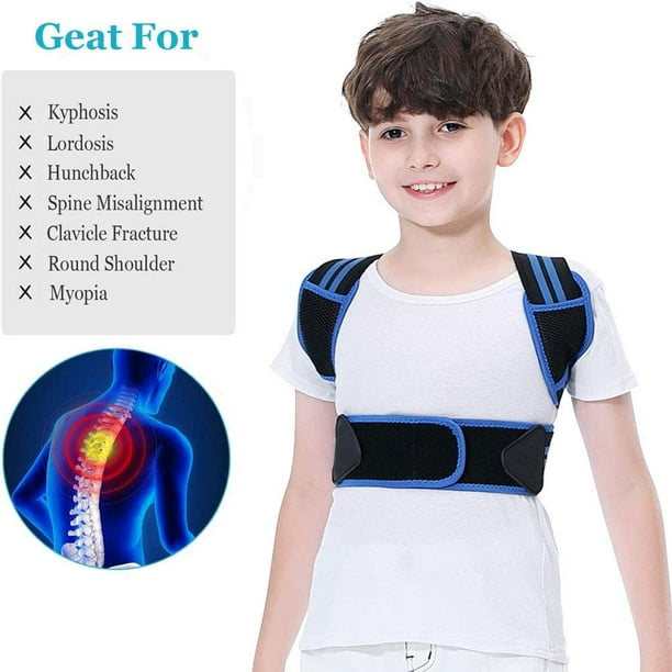 Back Brace Posture Corrector for Kids Back Straightener Posture Corrector Scoliosis and Hunchback Correction Adjustable Upper Back Posture Brace