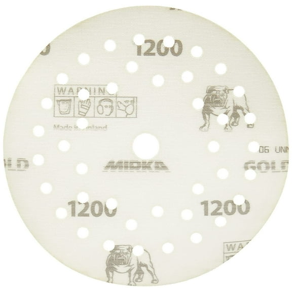 Mirka Gold Film Multifit 5'' Sandpaper Grit 1200 Hook and Loop, 50 Pack 5 inch