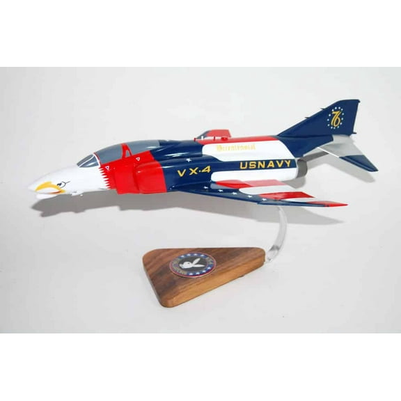 VX-4 Evaluators (Bicentennial) F-4B Model, 1/42 (18") Scale, Mahogany, Navy, Fighter