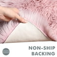 thumbnail image 4 of Ghouse Rectangular Pink Area Rug 3x4 feet, Thick and Fluffy Faux Sheepskin Machine Washable Rectangular Plush Carpet, Faux Sheepskin Rug for Living Room, Bedroom, Kids Room, 4 of 6