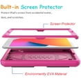 thumbnail image 6 of SUPNICE Case with Built-in Screen Protector for iPad 10.2 Inch 2021/2020/2019 (9th/8th/7th Gen), Lightweight Shockproof Handle Stand Kids Case for Apple iPad 10.2, iPad Air 3 10.5 2019,Pink, 6 of 9
