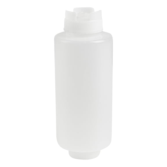 Restaurantware-First In First Out 32 Ounce Condiment Squeeze Bottle, 6 Refillable Lid FIFO Squeeze Bottle - Precision Dispensing Tip, Flexible, Clear Plastic Squeeze Bottle For Sauces