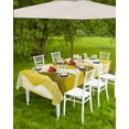 thumbnail image 4 of Hokiten Outdoor Tablecloths with Umbrella Hole & Zipper, Yellow Stripes 60 x102 Inch Rectangle Tablecloths, Retro Farmhouse Gradient Ripple Pattern Waterproof Table Cloth, Patio/Pool Table Covers, 4 of 7