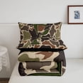 thumbnail image 5 of meiyoeat Duck Pattern Monogrammed P Full Size Comforter Sets For Boys,Camo Hunting Initial Print Bedding Comforter Set,Black Reversible,3pcs,1 Comforter and 2 Pillowcases, 5 of 7