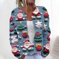 thumbnail image 1 of Cárdigan informal de punto con estampado navideño para mujer, chaqueta con botones y abrigo para mujer, 1 of 5