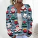 thumbnail image 1 of Cárdigan informal de punto con estampado navideño para mujer, chaqueta con botones y abrigo para mujer, 1 of 5