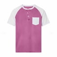 thumbnail image 6 of cllios Mens Raglan Short Sleeve Henley Shirts Loose Fit Contrast Color T-Shirts with Chest Pocket Lightweight Casual Summer Tops, 6 of 6