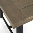 thumbnail image 5 of GDF Studio Foster Outdoor Acacia Wood Bench, Sandblasted Gray, Black, Set of 2, 5 of 8