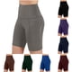thumbnail image 1 of Jacenvly New Womens Shorts Clearance Summer Leisure Solid Mid Waisted Sports Shorts with Pocket Skin-Friendly Expandable Waist Women Yoga Shorts, 1 of 9