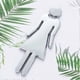thumbnail image 3 of 1 Pair Toilet WC Sticker Removable 3D Mirror Vinyl Art Wall Sticker Men Women Wall Art Stickers for Bar School (Silver), 3 of 4
