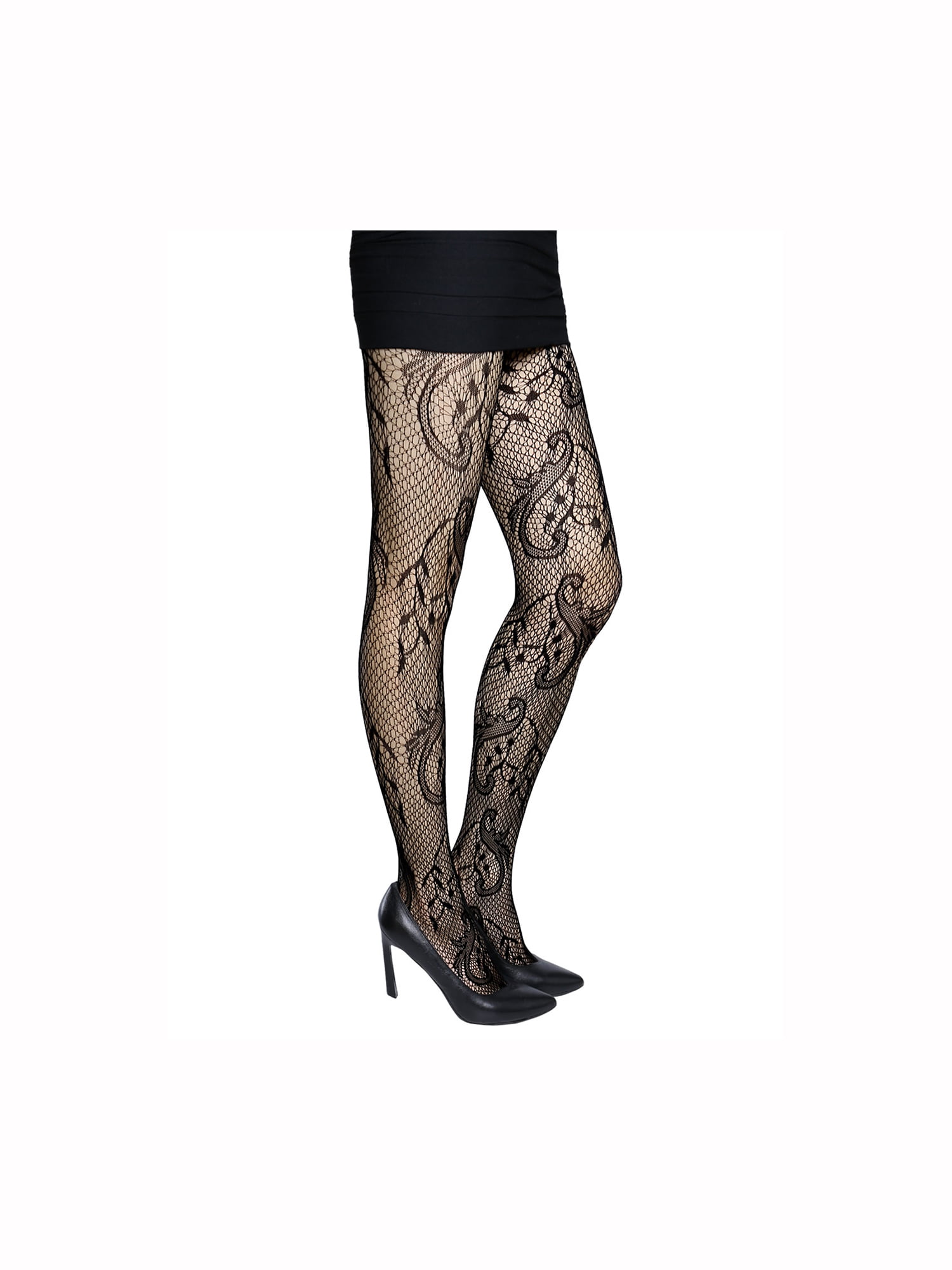 Lady Thin Sexy Novelty Design See Through Fishnet Pantyhose Black XS ...