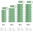 thumbnail image 3 of purifyou Premium 40/32 / 22/12 oz Glass Water Bottles with Volume & Times to Drink, Silicone Sleeve & Stainless Steel Lid Insert, Reusable Bottle for Fridge Water, Milk, Juice, 3 of 6