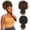 Black to Auburn Brown 1BT30, variant on Afro Puff Drawstring Ponytail Bun with Bangs Black Kinky Curly Updo Hairpieces for Black Women Natural Black 1B