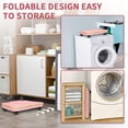 thumbnail image 6 of Pink Hamper with Wheels - 100L Large Laundry Hamper with Lid, Rolling Hamper on Wheels, Collapsible Laundry Basket with Removable Mesh Bag and Bamboo Handle for Easy Carrying, 6 of 7