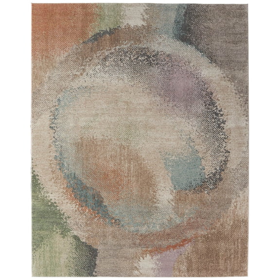 Feizy Eden Modern Abstract, Brown/Tan/Blue, 1' 8" x 2' 10" Accent Rug, Easy Care Stain Resistant Fade Resistant, Area Rug for Living Room and Bedroom