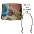 thumbnail image 6 of Springcrest Collection Set of 2 Drum Lamp Shades Multi Color Tropic Floral Medium 14" Top x 16" Bottom x 11" Slant Spider with Harp and Finial Fitting, 6 of 7