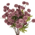 thumbnail image 1 of Uxcell 12 Paquete de Flores de Bola de Crisantemo Artificial 20.08 pulgadas 5 cabezas Ramo de Crisantemo de Seda Marrón Oscuro, 1 of 6