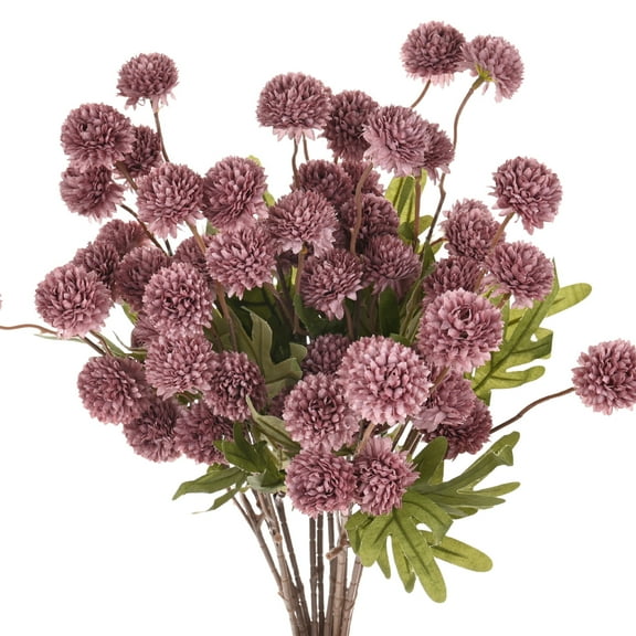 Uxcell Artificial Chrysanthemum Ball Flowers, 20" Faux Hydrangea Silk Bouquets for Home/Wedding Dark Brown 30 Pack