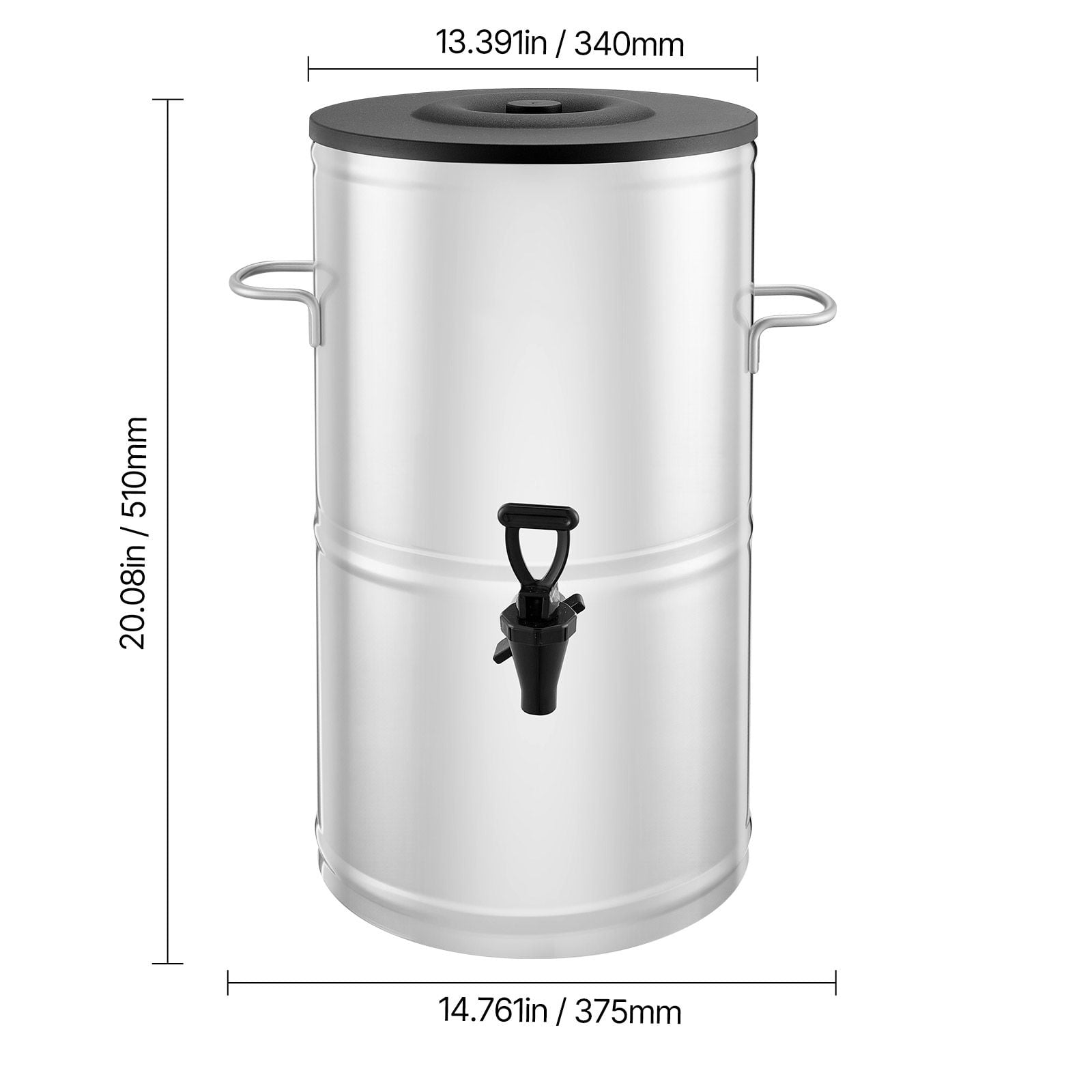4 Gallon Iced Tea Dispenser with 304 Stainless Steel Interior, Drip-Free Spigot, Ergonomic Handle, for Cafes Restaurants Beverage Service