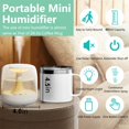 thumbnail image 4 of MINKUROW Mini Cool Mist Humidifier for Home Bedroom,650ml Top Fill USB Personal Desktop Humidifier with Colorful LED Night Light for Plants,Office Room,Auto Shut-Off,2 Mist Modes,Super Quiet,White, 4 of 7
