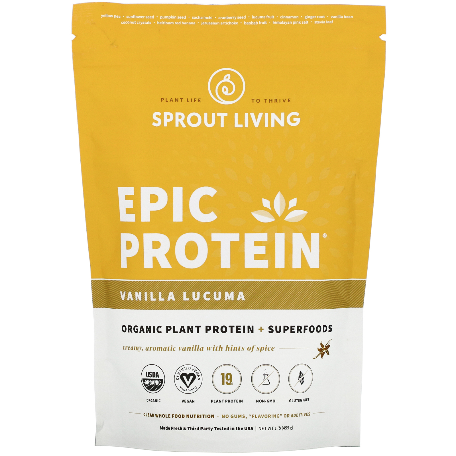 Sprout Living Epic Protein Organic Plant Protein Superfoods