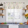 thumbnail image 3 of 2 Pack Spring Summer Flower Valance for Window Eucalyptus Leaves Countryside Retro Kitchen Valance Rod Pocket Short Curtain Topper Decorative Window Treatment for Living Room Bedroom 42"x18", 3 of 9