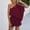 Wine, variant on Womens Summer off One Shoulder Rompers Short Sleeve Elastic Waist Shorts Loose Jumpsuit with Pocket,Shorts for Women