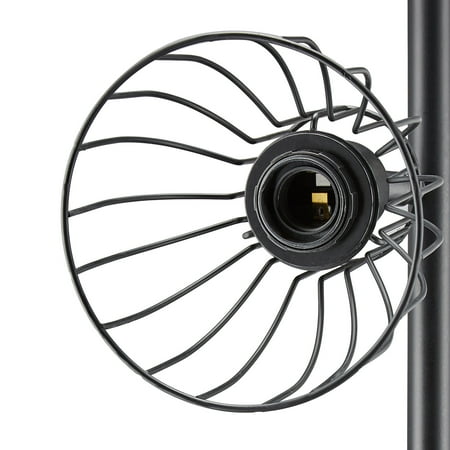 166cm Industrial Floor Lamp W 3 Lights Metal Shades Bulbs Included Black Walmart Canada