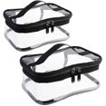 thumbnail image 1 of Paquete de 2 bolsas de maquillaje transparentes portátiles con cremallera bolsa de viaje transparente Stora bolsa de transporte de Pvc con cremallera bolsa de aseo Izers con la mano, 1 of 5