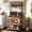 Brown, variant on Fnova 5-Tier Baker Rack with Charging Station, 65"H Kitchen Storage Shelf, Microwave Oven Stand with Drawer & Sliding Shelves, Coffee Bar Table with 6 Hooks, Brown