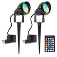 thumbnail image 1 of FLRYBRG Halloween Spotlight Outdoor 15W 1500 LM with RF Remote 110V COB LED Spot Lights Outdoor RGB Color Changing Landscape Lights for Yard Tree Path Garden Decor(2 Pack), 1 of 8
