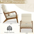 thumbnail image 2 of Ktaxon Mid Century Modern Accent Chair, Corduroy Armchair, High Back Single Sofa with Solid Wood Frame Beige, 2 of 9